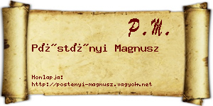 Pöstényi Magnusz névjegykártya